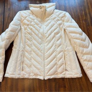 Nine West Off-White Cream Quilted Puffer Jacket XXL